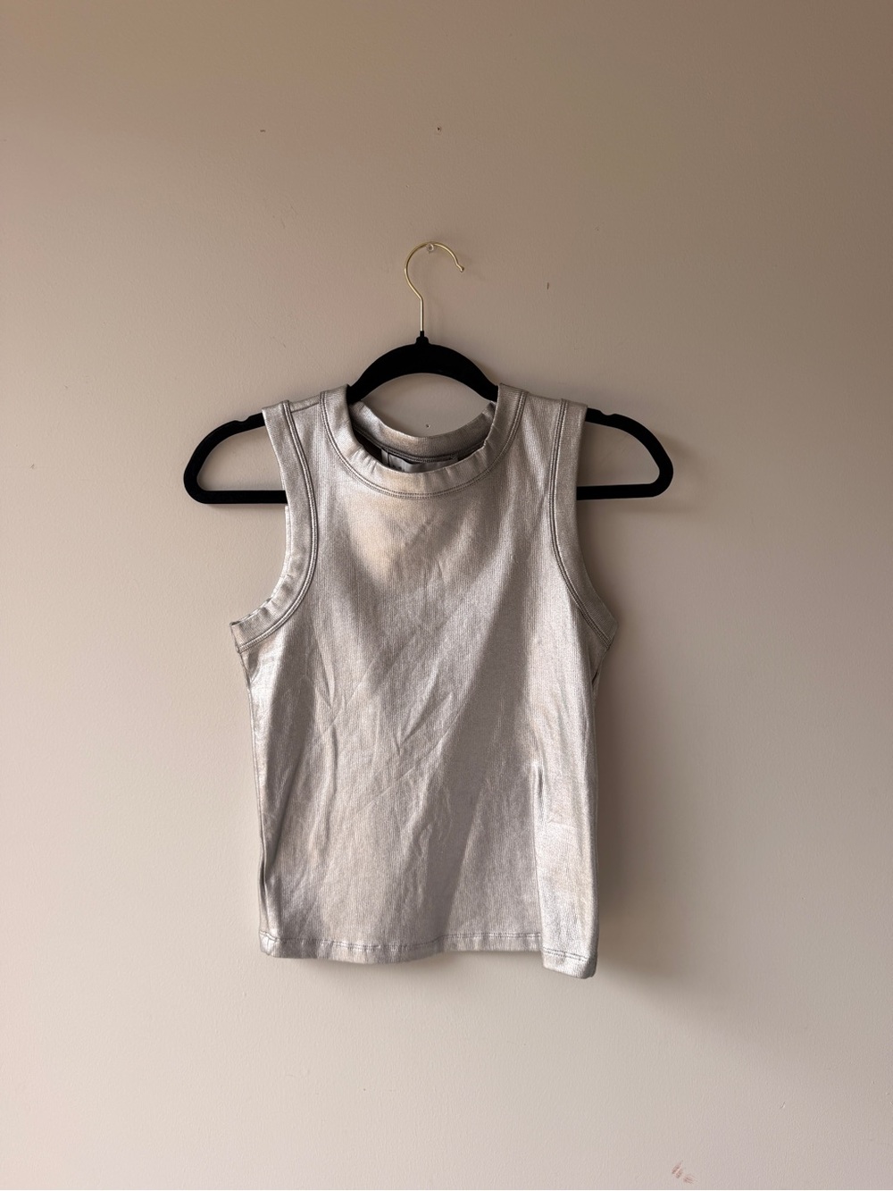 Endless Rose Silver Metallic Tank Top